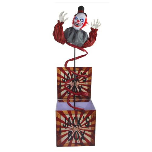 Haunted Hill Farm 5.9-Ft Talking Clown Jack in the Box, Halloween