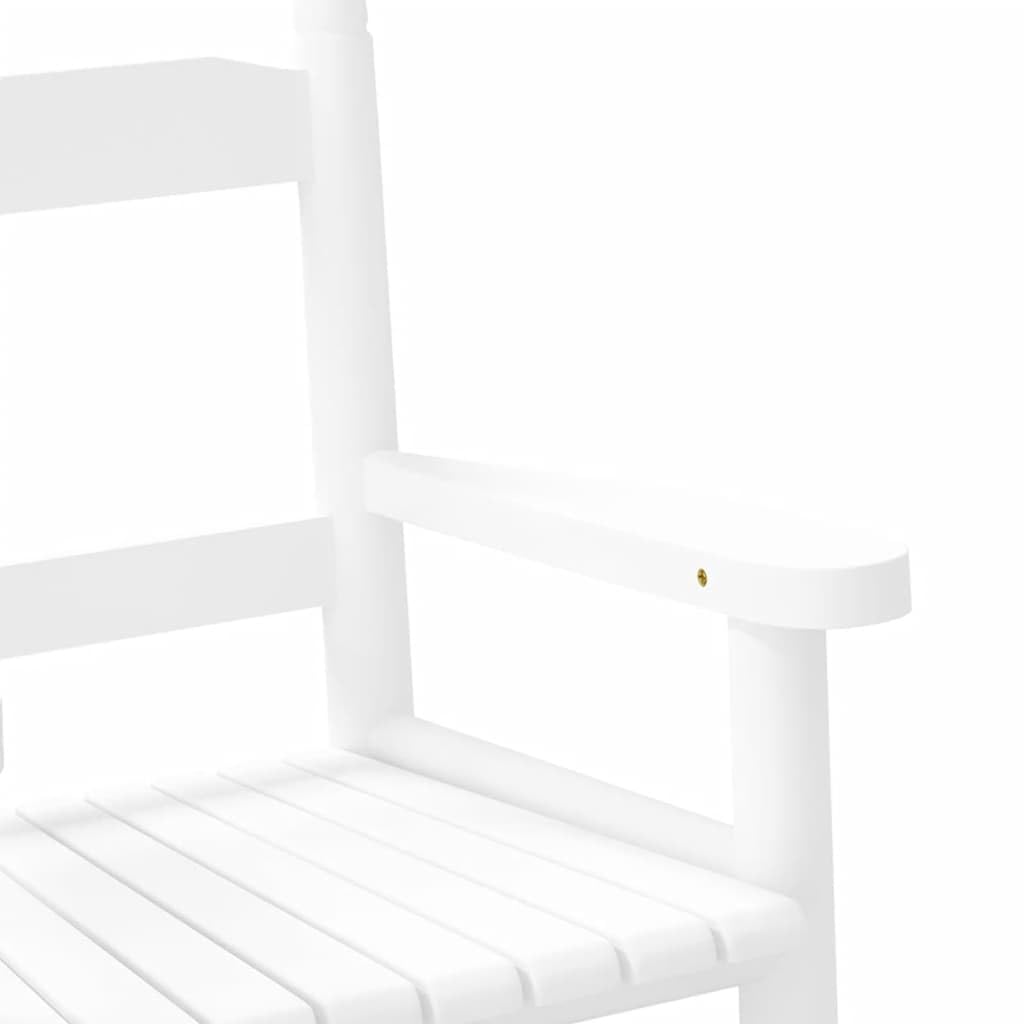 Schaukelstuhl Kinder 2 STK. Weiß aus Massivholz Pappel mit Armlehne und Rückenlehne, 36x46,5x57 cm, ideal zum Entspannen, Wippen, Lesen im Kinderzimmer und Wohnzimmer