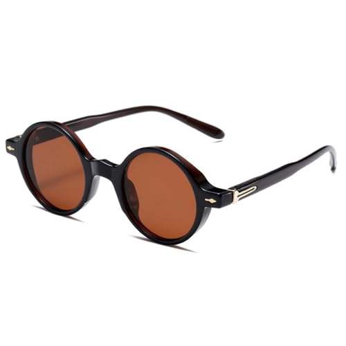 Lunettes de soleil rondes contre la fatigue oculaire style punk rivets vintage