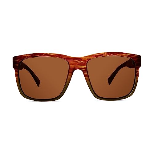 Image of VonZipper Maxis Polarized Sunglasses for Men and Women Marshland with Maxis Bronze Impact-resistant polycarbonate lens Sun Glasses with UV and HEV protection 61mm