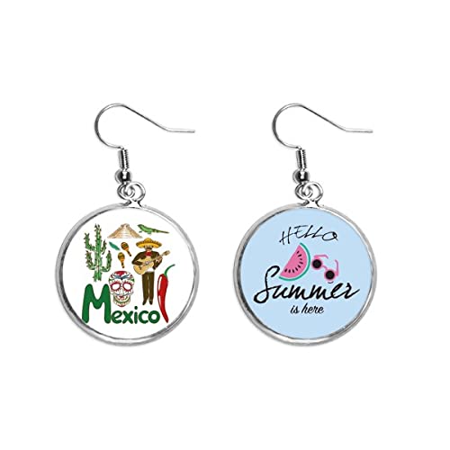 Pendientes de sandía y México accesorios veraniegos para el lóbulo