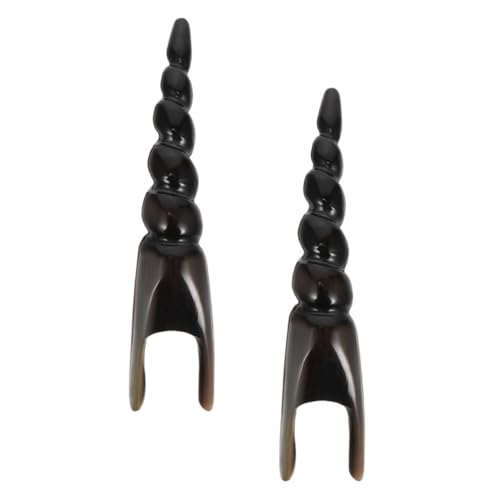 Anneome Acupressure Bar Set 2pcs Massaging Sticks Ox Horn for Eyes Face Head Portable Relief Tool Black