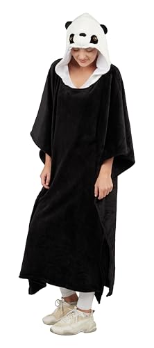 P'tit Clown Women's Poncho-Panda-Adulte, White, One Size - Image 2