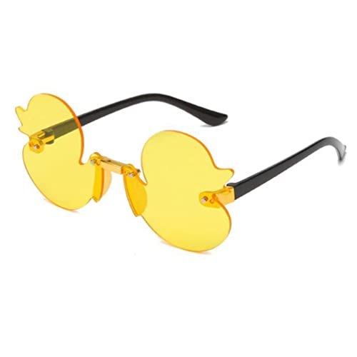 Cartoon Little Duck Personality Frameless Children's Sunglasses Boys and Girls Copy Tide Sunshade (Yellow)