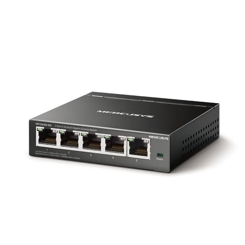 Switch de escritorio de 5 puertos con resistente carcasa metálica y 2,5 GB 2