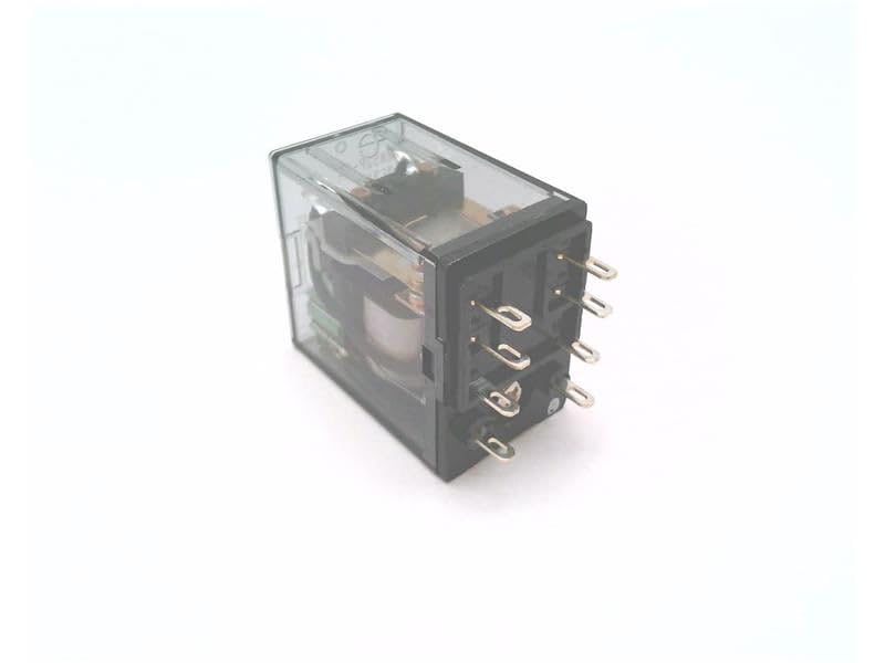 FUJI ELECTRIC HH52P-FL DC24V 24 VDC Coil, 4-Pole Double-Throw Contact Configuration, 5 AMP Current Rating, 8 PIN, Relay, Socket Mount, with Indicator
