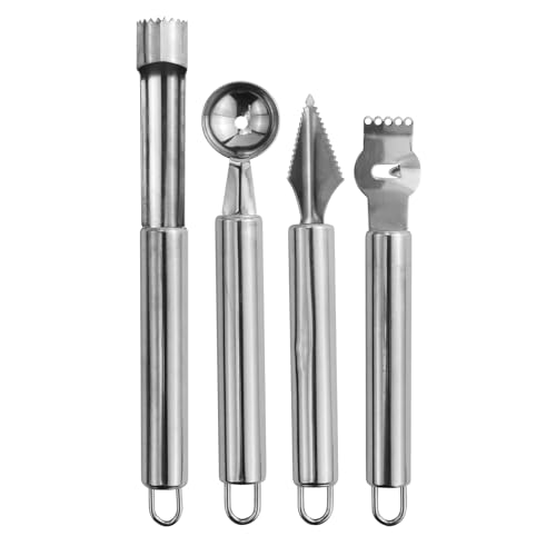 4 pezzi frutta cutter, scavino da cucina, paletta palline piccola, in acciaio inox, multifunzionali, per un piatto di frutta, gelato, polpette, verdure, cubetti di ghiaccio