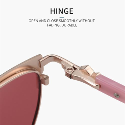 CLMJHG Trendy Metall Acetat Cat Eye Sonnenbrille Mode Für Frauen Sonnenbrille UV400 Schutz Weibliche Shades