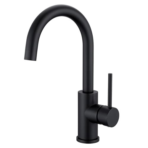 Bar Sink Faucets Single Hole, WiPPhs Matte Black Mini Kitchen