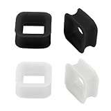 Rectangle Silicone Ear Tunnel Plugs Gauges Expanders Black White Hollow Square Flexible Soft Tunnels Kit Stretcher Earrings Fashion Lobe Piercing Body Jewelry Set Gifts Bff Birthday 2Pairs Set,