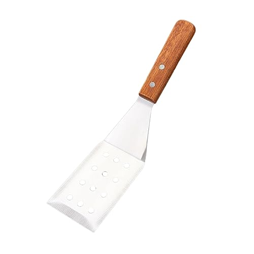 PRETYZOOM Modern Kitchen Baking Spatula Stainless Steak Pancake Shovel Wooden Handle Comfortable to Hold Time-saver