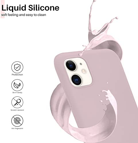 Image of VONZEE Liquid Silicone, Microfiber Shockproof Slim Back Cover Compatible for iPhone 11 6.1 inch, (Lilac)