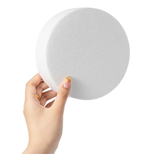 FFchuanhe 10-Pack Foam Circles for Crafts 6 Inch (2" Thick), Polystyrene Round Foam Disc (6×6×2 in) for DIY Projects, Cakes and Decorations, Sculpture, Modeling, Arts and Crafts Supplies.(White) - Thumbnail 3