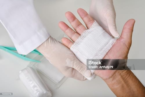 Image of Sterile Absorbent Cotton Gauze Swab (7.5cm x 7.5cm x 12ply) (Pack of 10) | Gauze Swab for Wound Dressing /First Aid /Home