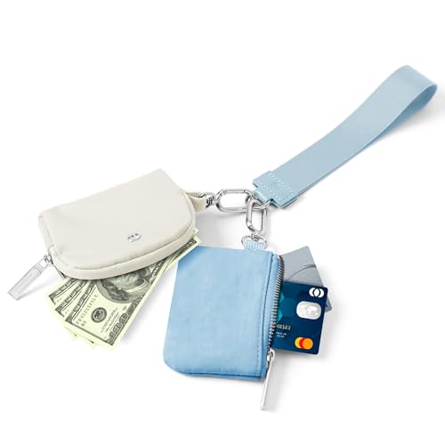 Image of Mum's Memory Mini Zip Around Wristlet Wallets for Women -KeyChain Wallet with Detachable Dual Pouch Wristlet -Key Chain Coin Purse Small Wallets
