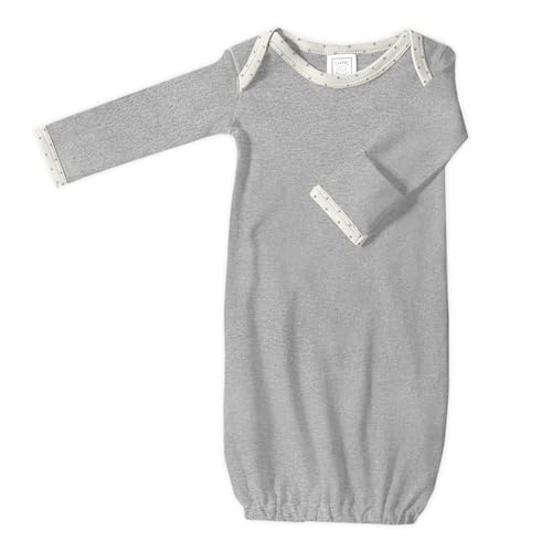 Image of SwaddleDesigns Softest Cotton Baby Pajama Gown with Foldover Mitten Cuffs for Infant Boy and Girl, Newborn, 0-3 Months