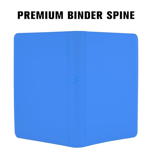 Image of Card Binder 16 Pocket,Trading Card Binder Holds up to 1408 Cards with 44 Sleeves,Zipper Card Holder Album Compatible with TCG Card /Game Cards /Sports Card-Light blue