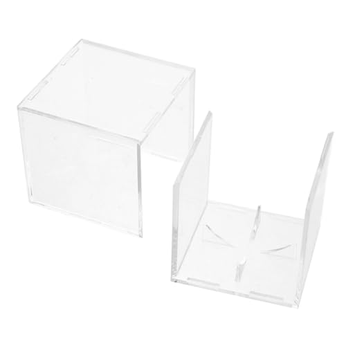 DECOMELODY Vitrine pour Balles De Baseball Et Tennis en Acrylique Transparent 8x8x8 Cm Boîte D'exposition Cube Support Multi-Sport Usage Collection Et...