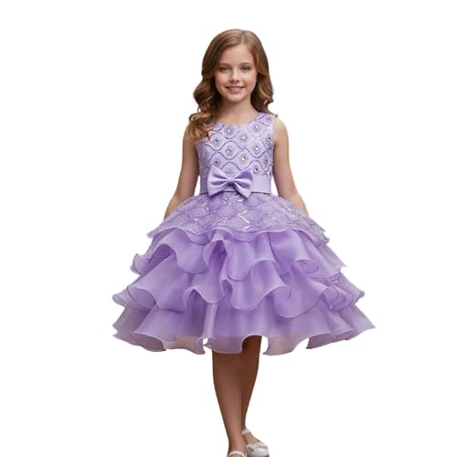 Beokeuioe Vestido de niña de flores, vestido de tul de varias capas, vestido festivo para niños, sin mangas, vestido de tul, fiesta, boda, vestido de dama de honor, vestido de princesa, vestido de