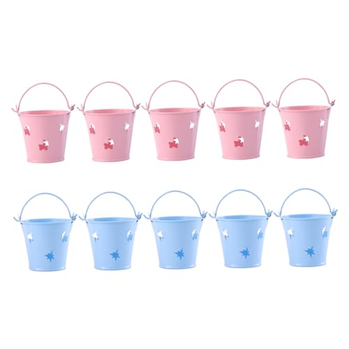PRETYZOOM 10pcs Desktop Buckets Iron Sugar Storage for Wedding Home Decor Accessory