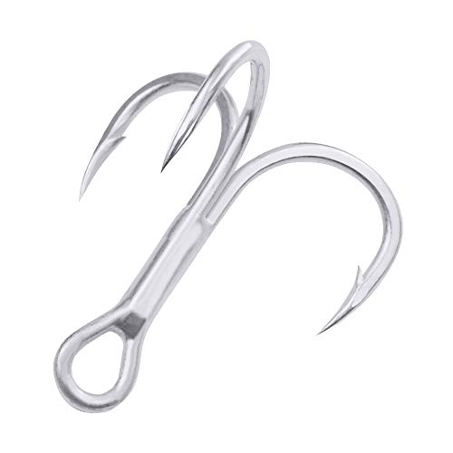 PROBEROS Treble Hook Fishing Hooks - High Carbon Steel Super Strong Sharp Ultra Strength Hook with Tackle Box - Size 10# 20PCS/Set