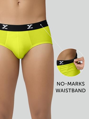 Image of XYXX Men's Ace Micromodal Regular Fit Solid Antimicrobial Briefs with No Marks Waistband (Pack of 2)