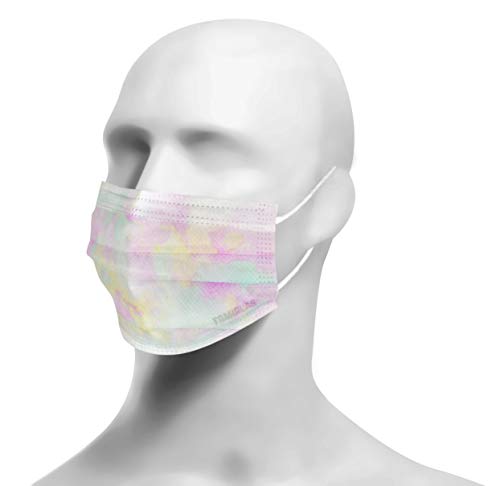 Máscara Descartável Cirúrgica Tripla Camada com clip Nasal colorida - Tie Dye 50 Un – ANVISA