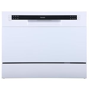 homeX Tischgeschirrspüler | Mini Geschirrspüler mit 6 Programmen | Spülmaschine klein für 6 Maßgedecke | Ideal für kleine Wohnungen | Aquastop | Startvorwahl | Tischspülmaschine GST6AE-W weiß
