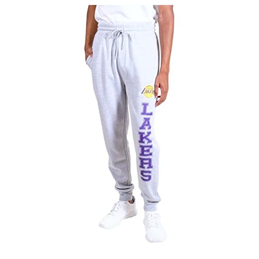 Ultra Game NBA Men's Soft Team Jogger Sweatpants, Heather Gray, Medium