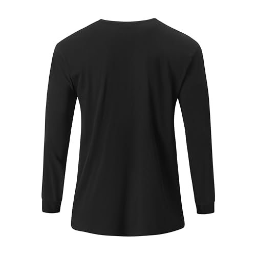 Cotton V-Neck Long Sleeve T-Shirt for Men/Women Plain Outdoor Sweater Basic Top2