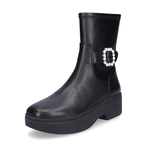 Bottines Fitflop F-luma femme en cuir à talon bas et détails cristaux brillants