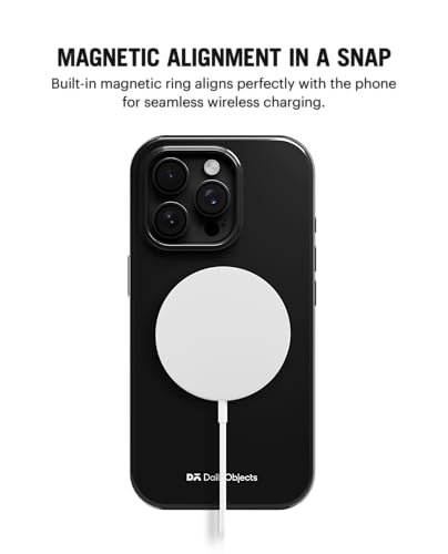 Image of DailyObjects Polycarbonate Enamel Bumper Magsafe Case for iPhone 14 Pro Max Compatible with Mag-Safe Wireless Charging | Black Hybrid Magnetic Back Cover