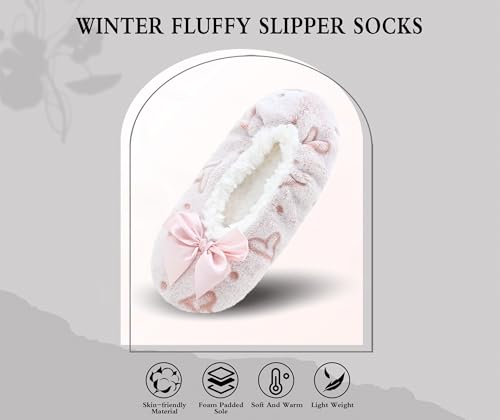 Image of Keyela Women Cozy Warm Slipper Socks, Non Slip Gripper Indoor House Socks | Soft warm cozy fabric, gripper anti-slip bottom for bedroom, lounge and all indoor daily use
