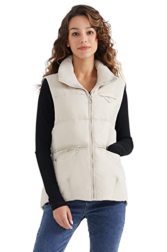 Elezay Women's Puffer Vest With Stand-Collar One Size Winter Down Quilted Vests Sleeveless Casual Outerwear Jackets For Fall #TOP19
