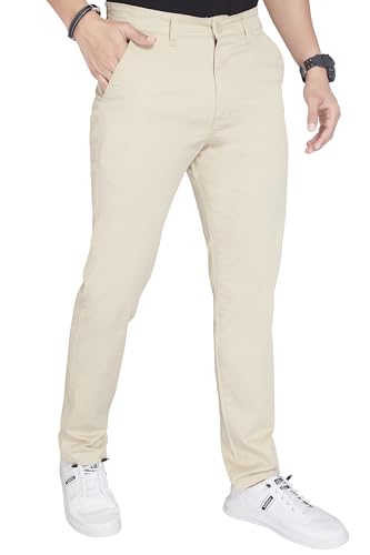 Image of DIVISIVE Men's Regular Fit Cotton Chinos Trousers Pants