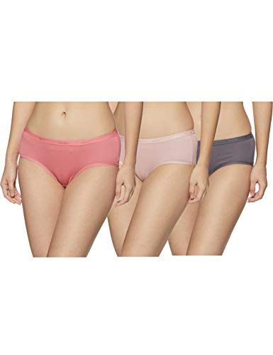 Image of Amante Solid Cotton Low Rise Hipster Panty Pack(Pack of 3)