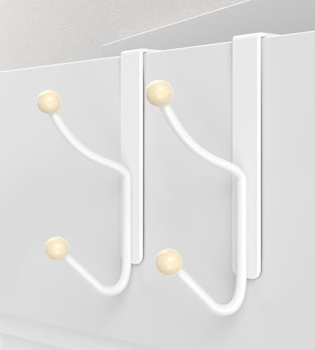 KitchLife Over The Door Hooks Hanger, Super Heavy Duty Metal Double Hooks No Assembly Required, Twin Hooks Bathroom Accessories & Coat Towel Rack Organization Fit for 1 3/8