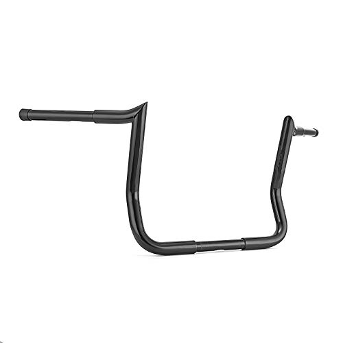 Weisen 1-1/4" Gloss Black 14" Rise Monkey Bar Ape Hangers Handlebar Compatible With 1986-2023 Harley Davidson Bagger Touring Street Glide, Electra Glide, Ultra Limited Low #TOP6