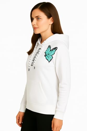 Image of Raves Womens Stylish Printed Hoodie | Trendy Cotton Fleece Hooded Sweatshirt for Women & Girls | Full Sleeve Winter Wear Pullover