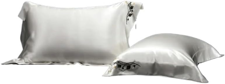HBJWOV Silk Pillowcase Embroidery Bedding