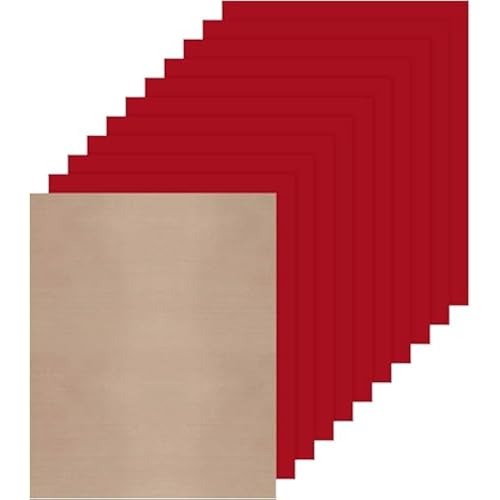 JANDJPACKAGING Red HTV Heat Transfer Vinyl - 10 Pcs 12 x 10in Red HTV Vinyl