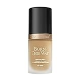 Too Faced Born This Way Natural Finish Longwear Liquid Foundation | Medium-To-Full Coverage | Hydrating + Oil Free, 1 Fl Oz, Golden Beige