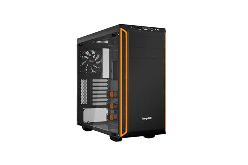 be quiet! Pure Base 600 | ATX Midi Tower PC Case | 2 Pre-Installed Fans | Tempered Glass Window | Orange | BGW20
