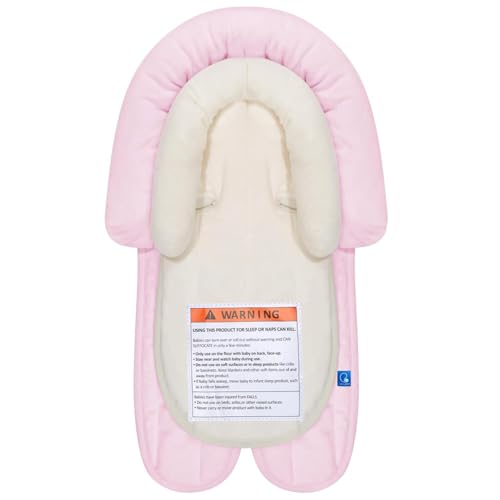 Image of COOLBEBE New 2-in-1 Babybody Supports for Baby Newborn Infants - Extra Soft Stroller Cushion Pads Car Seat Insert, Seasons, Pink