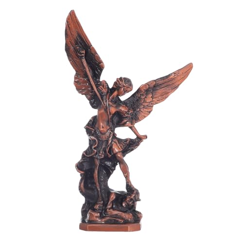 Estatua San Miguel Arcángel metálica 8.3 pulgadas miniatura 2