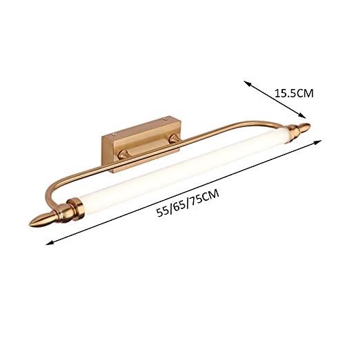 Luz frontal de espejo para maquillaje con iluminación LED dorada de 55/65/75 cm 2