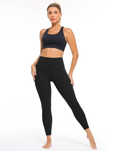 Yitoco Calça legging feminina de cintura alta para ioga, controle de barriga, fitness, corrida, stre