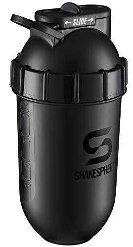 Shakesphere Tumbler: Protein Shaker Bottle And Smoothie Cup, 24 Oz - Bladeless Blender Cup Purees Raw Fruit With No Blending Ball - Drink Powder Mix Shake Mixer For Pre Workout, Gym (Matte Black) #TOP1