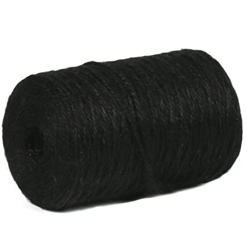 Image of PerkHomy Natural Jute Twine 600 Feet Long Colored Twine Rope for Crafts Gift Wrapping Packing Gardening and Wedding Decor (Black)