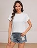 Leversic Casual Women Tops Plain Short Sleeve T-Shirt Crew Neck Regular Fit Summer Tunic Basic Tee (White,M) #3